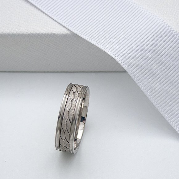 Real Solid Sterling Silver Modern Braided Band Ring Stamped 925 Unisex Ring SZ 7 - Picture 3 of 4